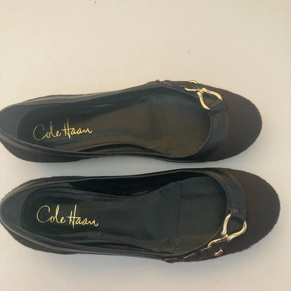Cole Haan Chocolate Brown Pony Hair Flats Size 5.5 - Picture 4 of 7